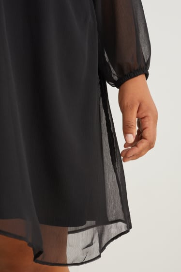 Damen - Chiffon-Kleid - schwarz