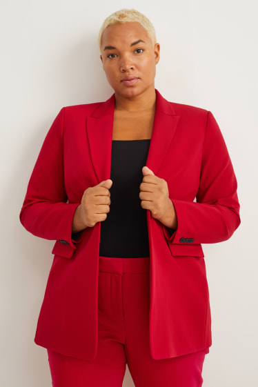 Femmes - Blazer - regular fit - rouge foncé