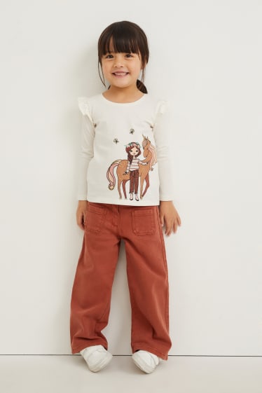 Dzieci - Dżinsy z szerokimi nogawkami - brązowy