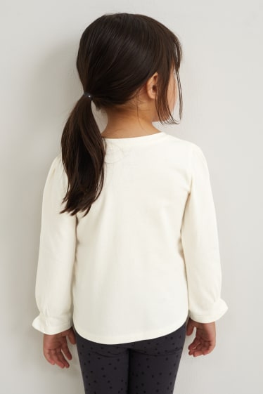 Enfants filles - Lot de 3 - Minnie Mouse - haut à manches longues - blanc crème