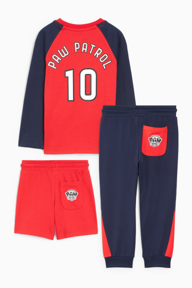 Kinderen: jongens - Set - Paw Patrol - longsleeve, shorts en joggingbroek - donkerblauw