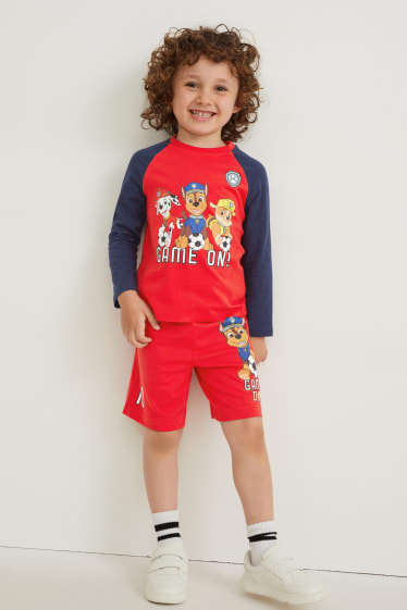 Kinderen: jongens - Set - Paw Patrol - longsleeve, shorts en joggingbroek - donkerblauw