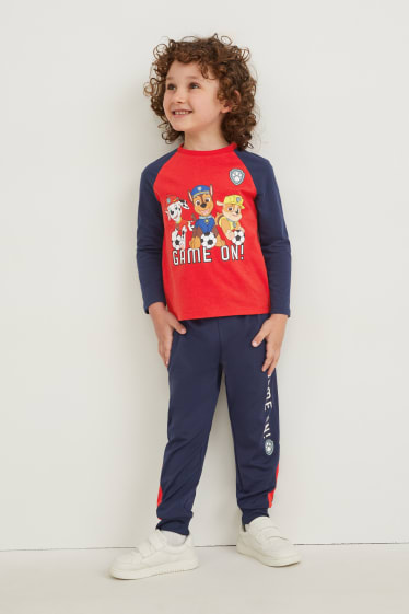 Kinderen: jongens - Set - Paw Patrol - longsleeve, shorts en joggingbroek - donkerblauw
