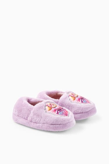Niños - La Patrulla Canina - zapatillas de casa de forro polar - violeta claro