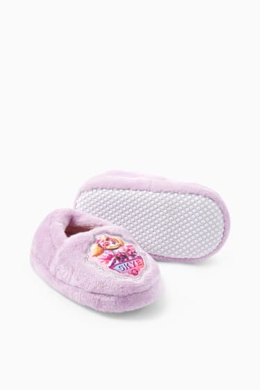 Niños - La Patrulla Canina - zapatillas de casa de forro polar - violeta claro