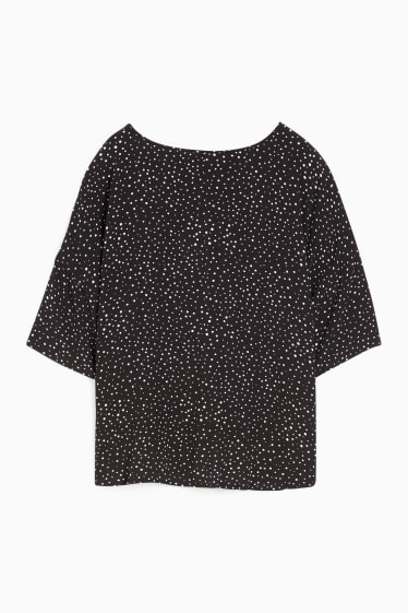 Femei - Bluză - cu buline - negru
