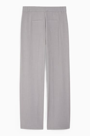 Women - CLOCKHOUSE - cloth trousers - mid-rise waist - straight fit - gray