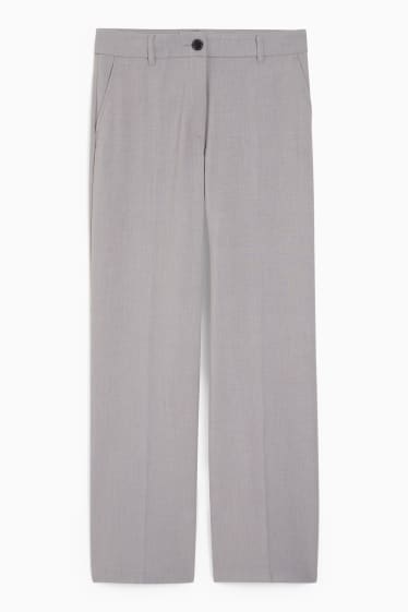 Women - CLOCKHOUSE - cloth trousers - mid-rise waist - straight fit - gray