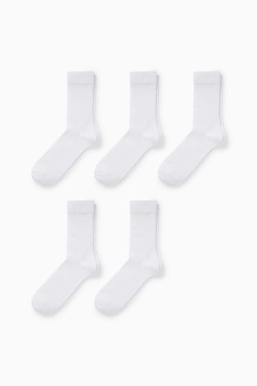 Hombre - Pack de 5 - calcetines de tenis - blanco