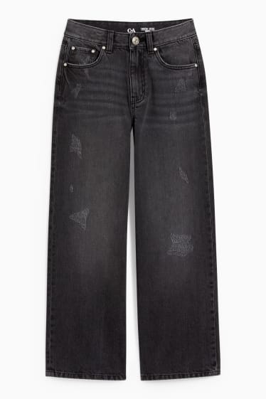 Enfants filles - Wide leg jean - jean gris foncé