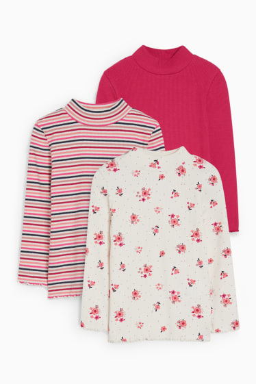 Enfants filles - Lot de 3 - hauts à col roulé - blanc crème