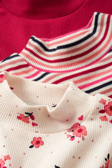 Enfants filles - Lot de 3 - hauts à col roulé - blanc crème