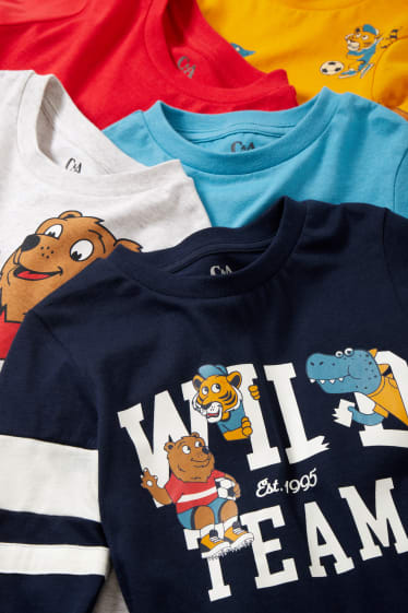 Kinderen: jongens - Set van 5 - longsleeve - donkerblauw