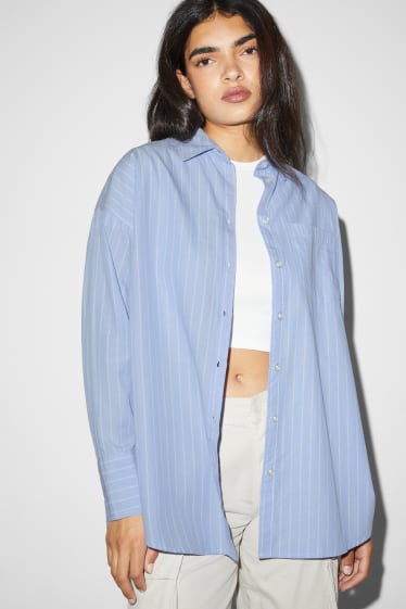 Teens & young adults - CLOCKHOUSE - blouse - striped - light blue