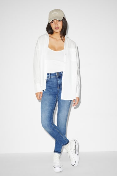 Damen - CLOCKHOUSE - Skinny Jeans - Mid Waist - Push-up-Effekt - jeansblau