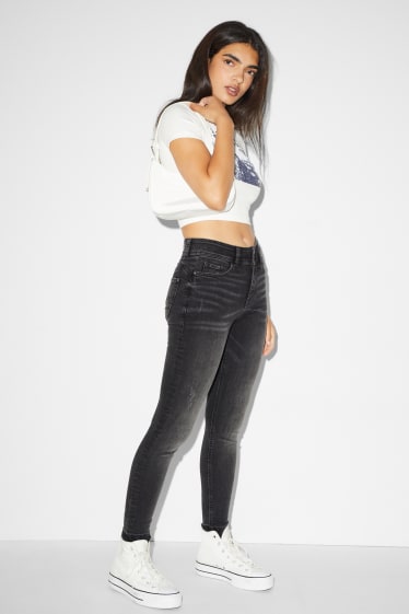 Damen - CLOCKHOUSE - Skinny Jeans - Mid Waist - LYCRA® - dunkeljeansgrau