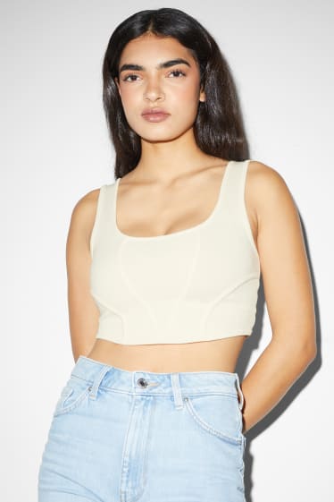 Teens & young adults - CLOCKHOUSE - cropped top - cremewhite