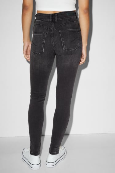 Femmes - CLOCKHOUSE - skinny jean - mid waist - LYCRA® - jean gris foncé