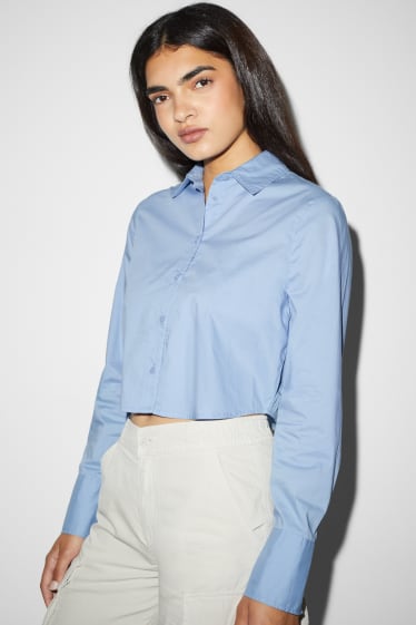 Femmes - Chemisier court - bleu clair
