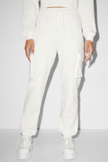 Femmes - CLOCKHOUSE - pantalon de jogging cargo - blanc crème
