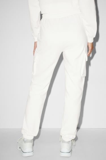 Donna - CLOCKHOUSE - pantaloni sportivi cargo - bianco crema