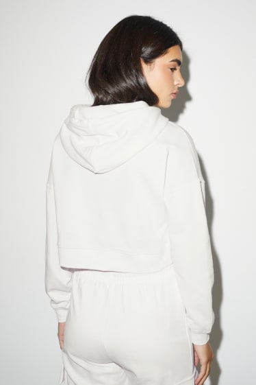 Damen - Crop Hoodie - cremeweiss