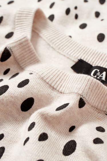 Donna - Maglione basic - a pois - beige