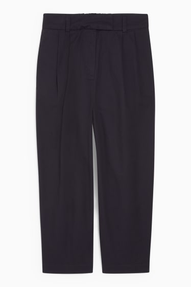 Damen - Stoffhose - High Waist - Tapered Fit - dunkelblau
