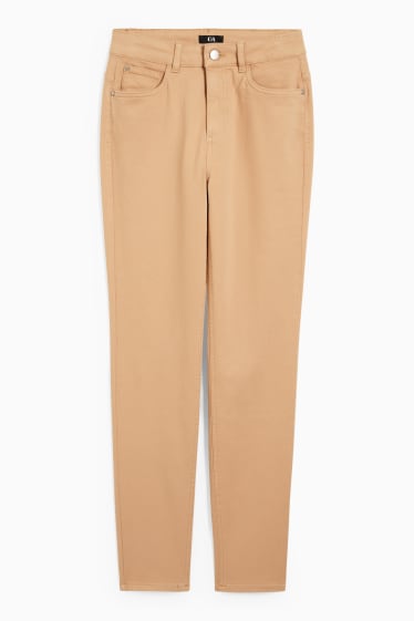 Damen - Stoffhose - High Waist - Slim Fit - hellbraun