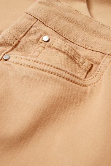 Damen - Stoffhose - High Waist - Slim Fit - hellbraun