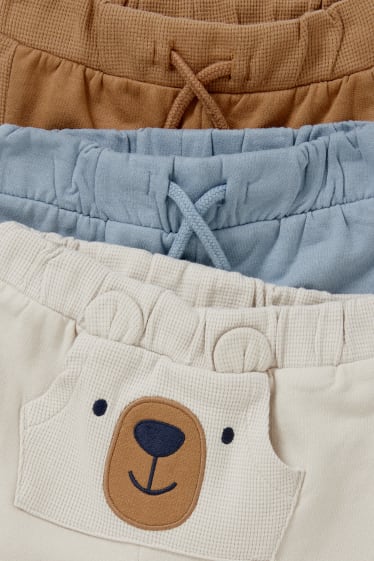 Baby: jongens - Set van 3 - baby-joggingbroek - beige