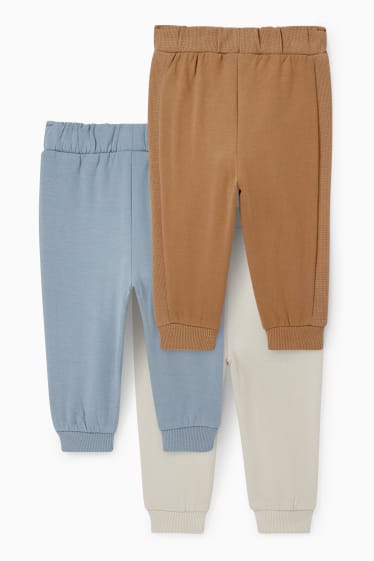 Baby: jongens - Set van 3 - baby-joggingbroek - beige