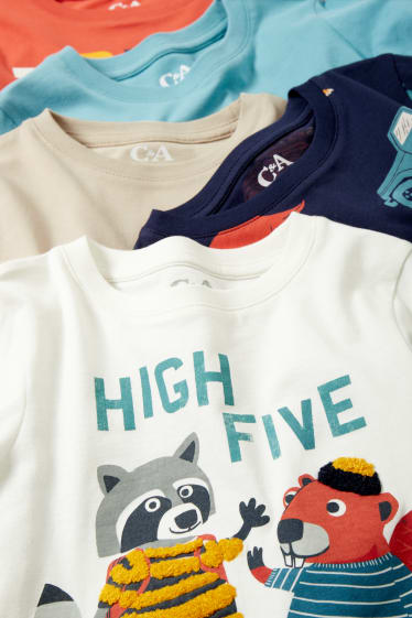 Kinderen: jongens - Set van 5 - longsleeve - wit