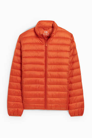 Pánské - Prošívaná bunda - oranžová