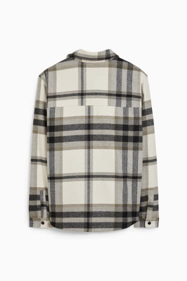 Hommes - Veste-chemise - à carreaux - beige clair