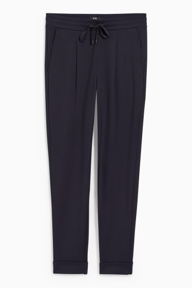 Mujer - Pantalón de tela - mid waist - tapered fit - azul oscuro