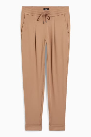 Dona - Pantalons de tela - mid waist - tapered fit - beix