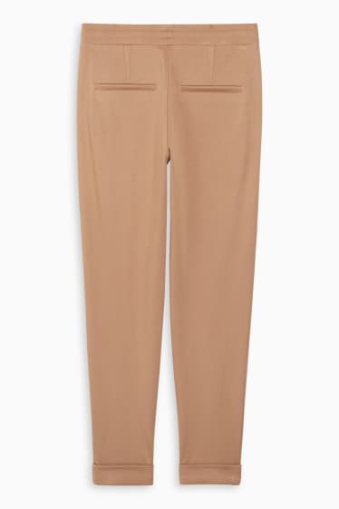 Dames - Pantalon - mid waist - tapered fit - beige