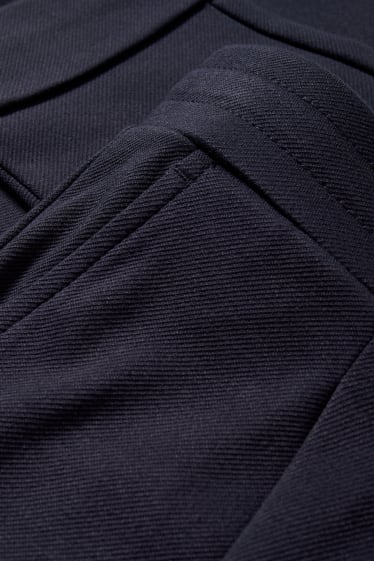 Femei - Pantaloni de stofă - talie medie - tapered fit - albastru închis