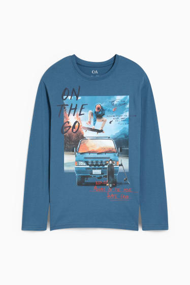 Kinder Jungen - Langarmshirt - petrol