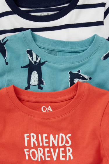 Copii - Băieți - Multipack 3 buc. - tricou cu mânecă lungă - portocaliu închis