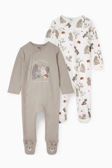 Babys - Multipack 2er - Baby-Schlafanzug - grau