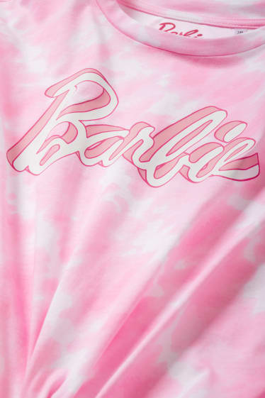 Kinder - Barbie - Kurzarmshirt mit Knotendetail - rosa