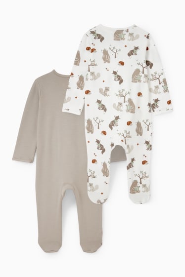 Baby: jongens - Set van 2 - babypyjama - grijs