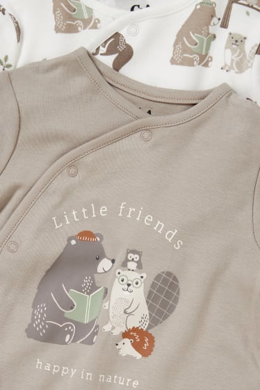 Baby: jongens - Set van 2 - babypyjama - grijs