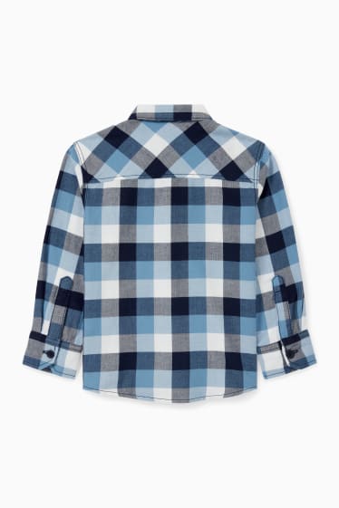 Nen - Camisa - de quadres - blau fosc