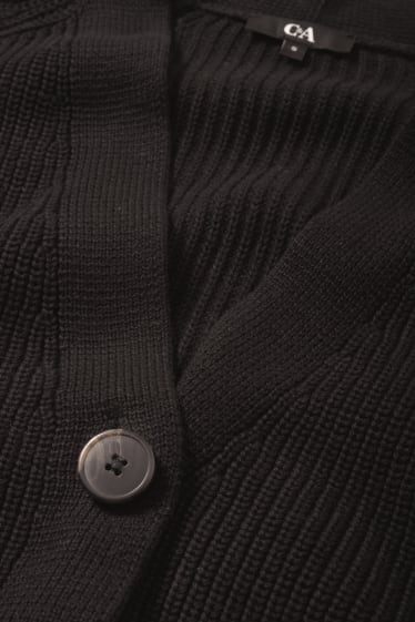 Damen - Basic-Strickjacke - schwarz