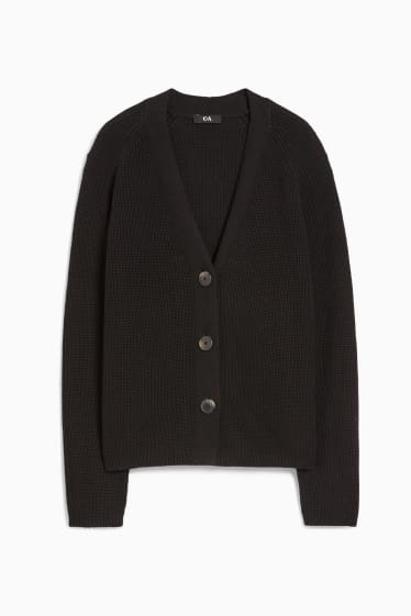 Damen - Basic-Strickjacke - schwarz