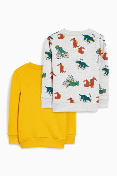 Enfants garçons - Lot de 2 - dinosaures - sweats - jaune