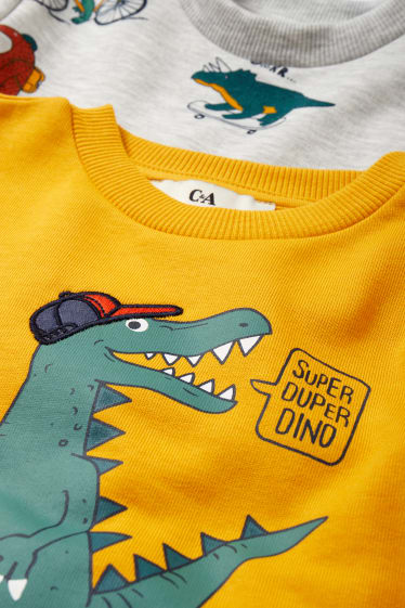 Enfants garçons - Lot de 2 - dinosaures - sweats - jaune